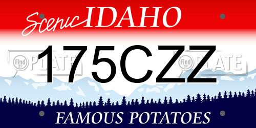 175CZZ Idaho License Plate