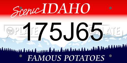 175J65 Idaho License Plate