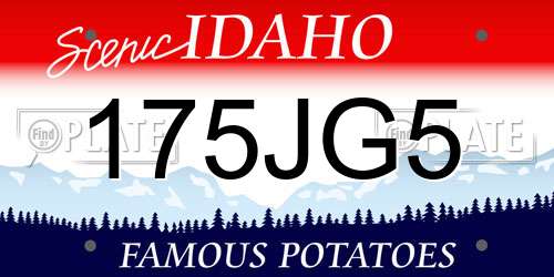 175JG5 Idaho License Plate