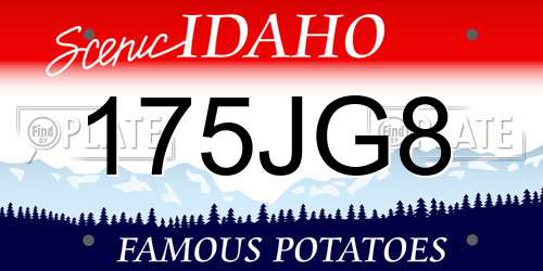 175JG8 Idaho License Plate