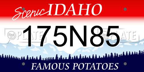 175N85 Idaho License Plate