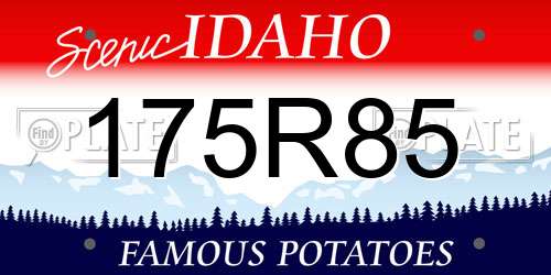 175R85 Idaho License Plate