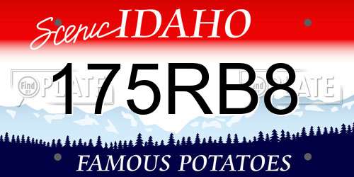 175RB8 Idaho License Plate
