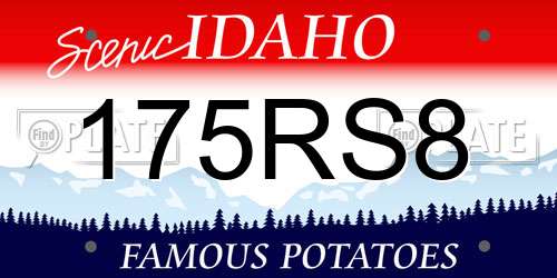 175RS8 Idaho License Plate