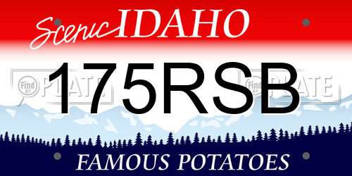 175RSB Idaho License Plate