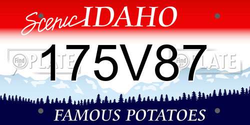 175V87 Idaho License Plate