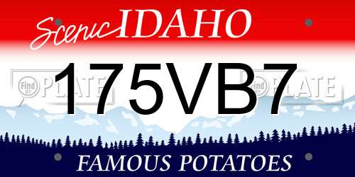 175VB7 Idaho License Plate