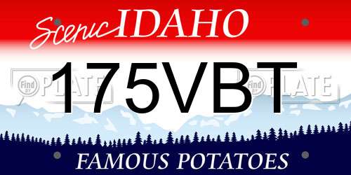 175VBT Idaho License Plate