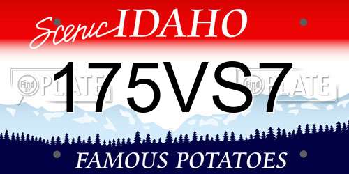 175VS7 Idaho License Plate