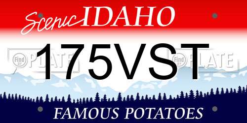 175VST Idaho License Plate