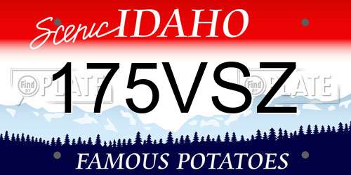 175VSZ Idaho License Plate