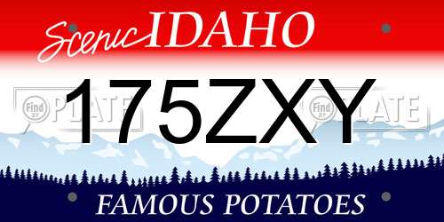 175ZXY Idaho License Plate