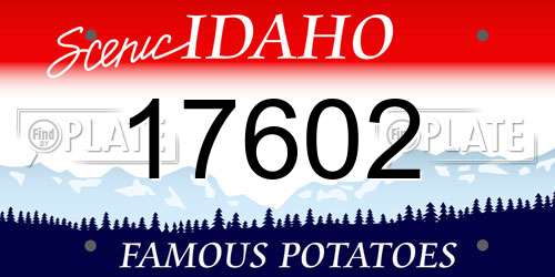 17602 Idaho License Plate