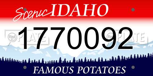 1770092 Idaho License Plate