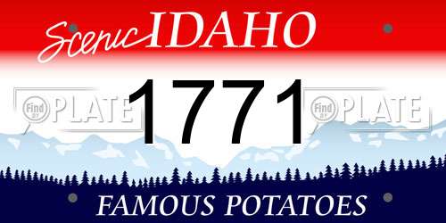 1771 Idaho License Plate