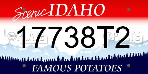 17738T2 Idaho License Plate