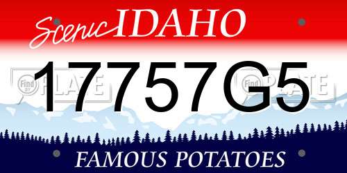 17757G5 Idaho License Plate