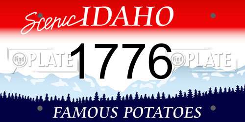 1776 Idaho License Plate