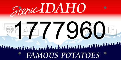 1777960 Idaho License Plate