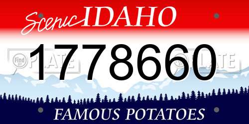 1778660 Idaho License Plate