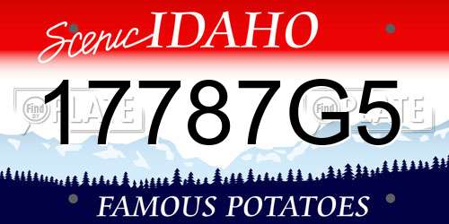 17787G5 Idaho License Plate