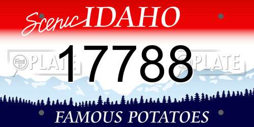17788 Idaho License Plate