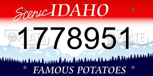 1778951 Idaho License Plate