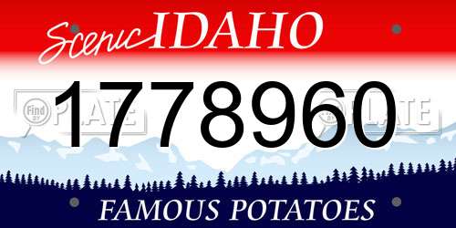 1778960 Idaho License Plate