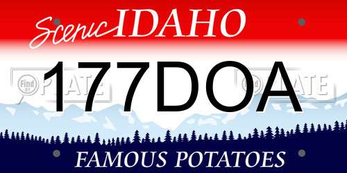 177DOA Idaho License Plate