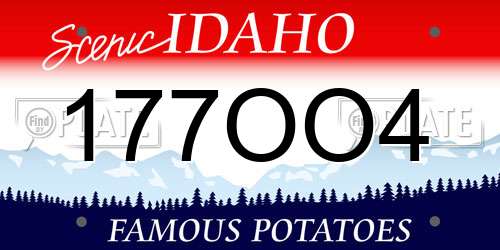 177OO4 Idaho License Plate