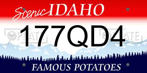 177QD4 Idaho License Plate