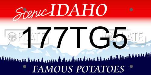 177TG5 Idaho License Plate