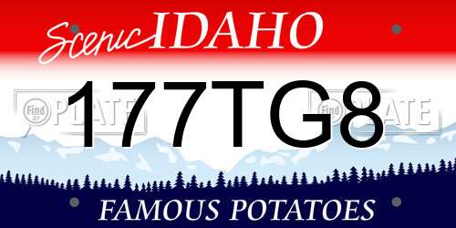 177TG8 Idaho License Plate