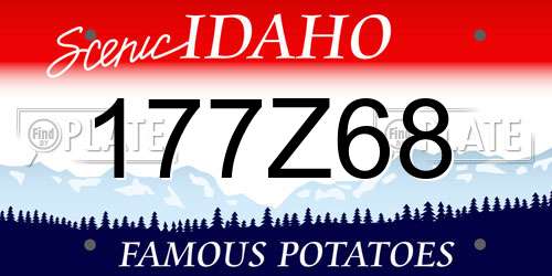 177Z68 Idaho License Plate