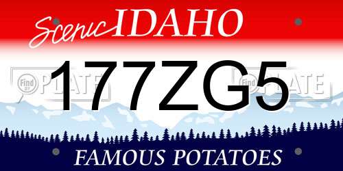 177ZG5 Idaho License Plate
