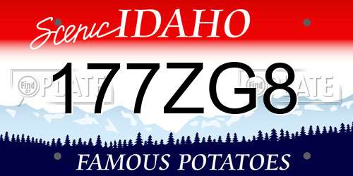 177ZG8 Idaho License Plate