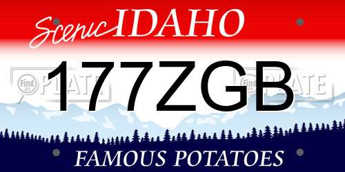 177ZGB Idaho License Plate