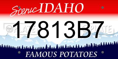17813B7 Idaho License Plate