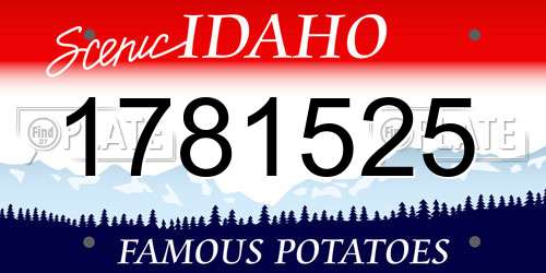 1781525 Idaho License Plate