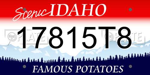 17815T8 Idaho License Plate