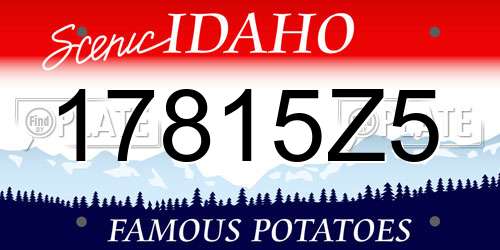 17815Z5 Idaho License Plate
