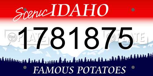 1781875 Idaho License Plate