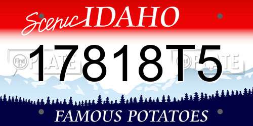 17818T5 Idaho License Plate