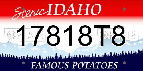 17818T8 Idaho License Plate