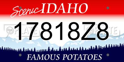 17818Z8 Idaho License Plate