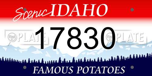 17830 Idaho License Plate