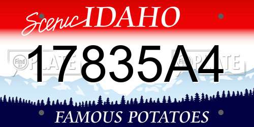 17835A4 Idaho License Plate