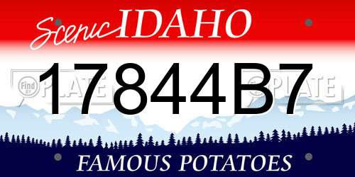 17844B7 Idaho License Plate