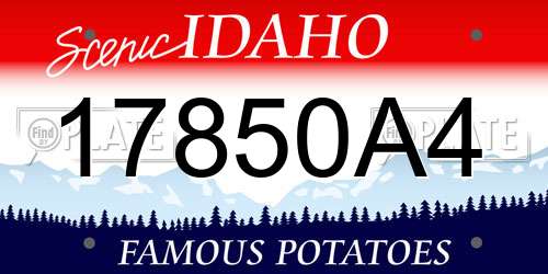 17850A4 Idaho License Plate