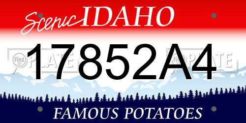 17852A4 Idaho License Plate